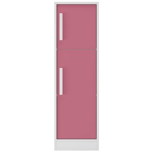 Geladeira Infantil Colorida em Mdf Brinquedo com Puxador e 2 Portas e Design Lúdico:rosa