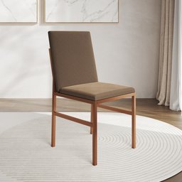 Kit 2 Cadeiras de Jantar Estofadas Mônaco Base Cobre Veludo Marrom - 2