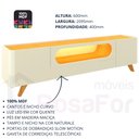 Ver mais imagens de Rack para TV com LED Nobre 210 Pés Madeira Off White Naturale - Gelius