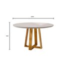 Ver imagem 4 de Mesa De Jantar Redonda Tampo De Vidro 120cm Mel Off White