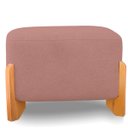 Ver imagem 5 de Puff Oval Pé de Madeira Decorativo para Sala Orgânico Confortável e Reforçado Bouclé Fluffy