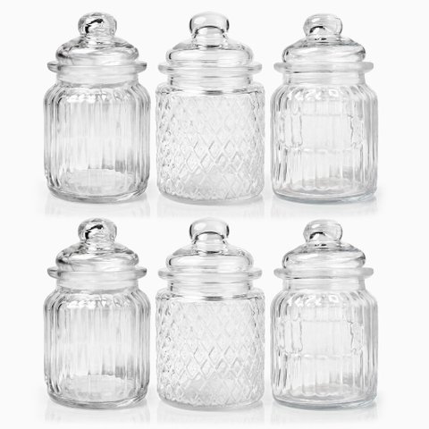 Jogo de Potes de Vidro Hermético Casual 300ml 6 Peças - Class Home