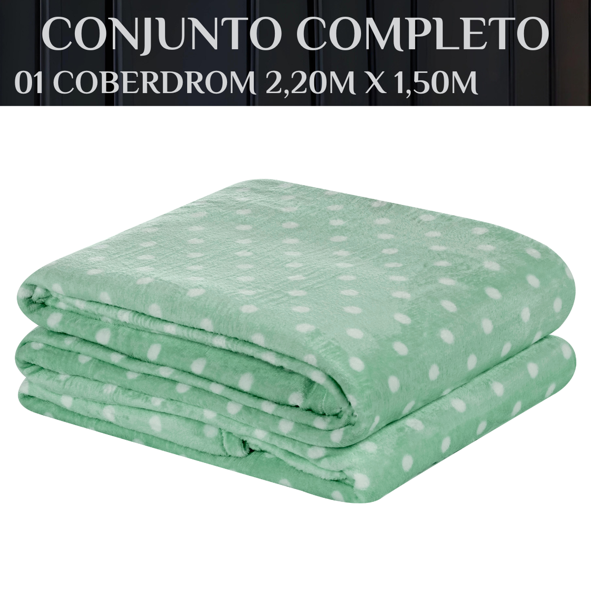 Coberto Solteiro Infantil Grosso Romance Super Quentinha Petit Poá:verde - 4