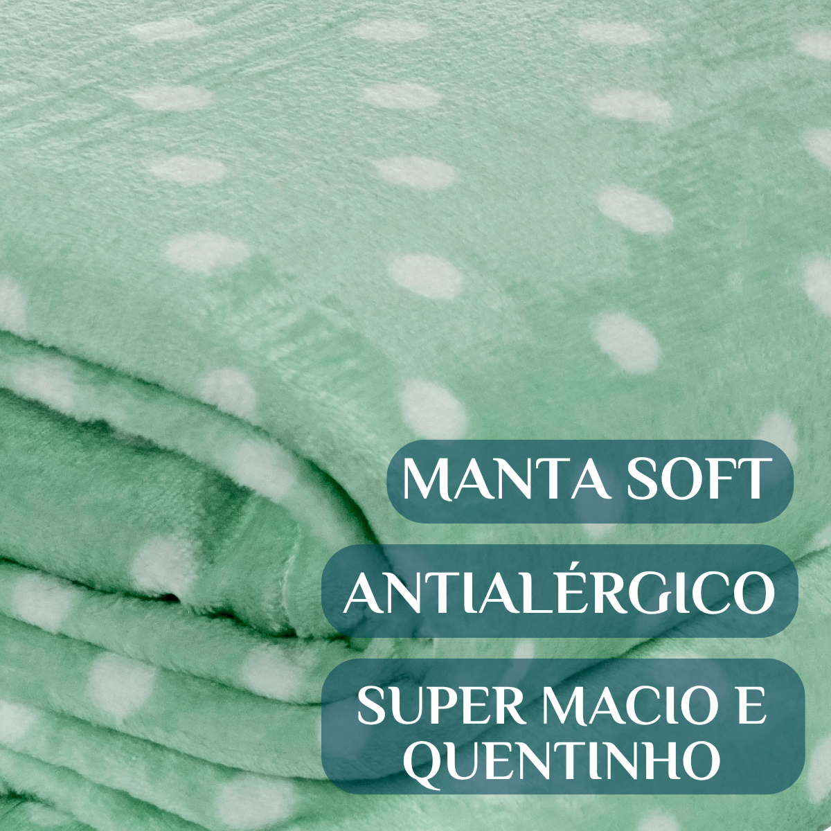 Coberto Solteiro Infantil Grosso Romance Super Quentinha Petit Poá:verde - 3