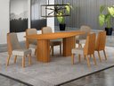 Ver imagem 6 de Conjunto Sala de Jantar Ísis 180cm com 6 Cadeiras Tampo Orgânico s/ Vidro Cinamomo Cinamomo/Sintétic