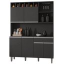 Ver imagem 1 de Kit Parker 130cm Cozinha Compacta com Nichos Cinza