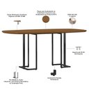 Ver imagem 3 de Mesa Retangular Alina 180cm Cinamomo Preto com 6 Cadeiras Barcelona N01 Couríssimo Preto Linho Cinza