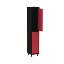 Ver imagem 3 de Roupeiro em Aço Mt 1V 2 Portas com Prateleira Interna Pitâo Vermelho/Preto