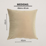 Kit 2 Capa Almofada Veludo Lisa 43x43 Ziper - Bege - 2