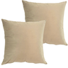 Kit 2 Capa Almofada Veludo Lisa 43x43 Ziper - Bege - 1
