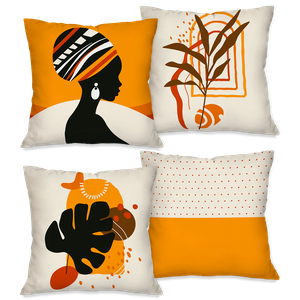 Kit com 4 Capas para Almofadas Decorativas Africana