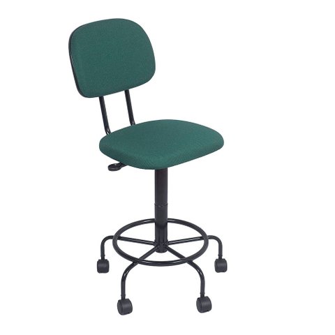 Cadeira Caixa Alta com Rodizios Rodinhas Atendimento Recepção Balcão Espuma Injetada Verde Popmov Ca
