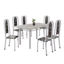Ver imagem 2 de Conjunto de Mesa Retangular 140x75cm Tampo Granito Topázio 6 Cadeiras Lavínea