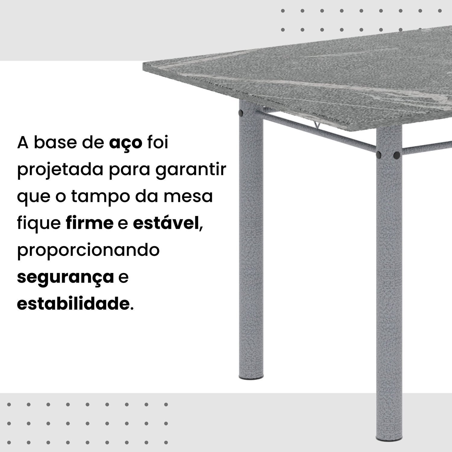 Conjunto de Mesa Retangular 140x75cm Tampo Granito Topázio 6 Cadeiras Lavínea - 9