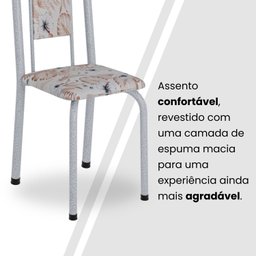 Conjunto de Mesa Retangular 140x75cm Tampo Granito Topázio 6 Cadeiras Lavínea - 6