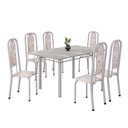 Ver imagem 2 de Conjunto de Mesa Retangular 140x75cm Tampo Granito Topázio 6 Cadeiras Lavínea