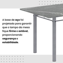 Conjunto de Mesa Retangular 140x75cm Tampo Granito Topázio 6 Cadeiras Lavínea - 9