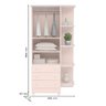 Dormitório Doce Sonho 2 Portas, Cômoda 1 Porta, Berço Rosa Acetinado com Rodízio e Colchão - - 2