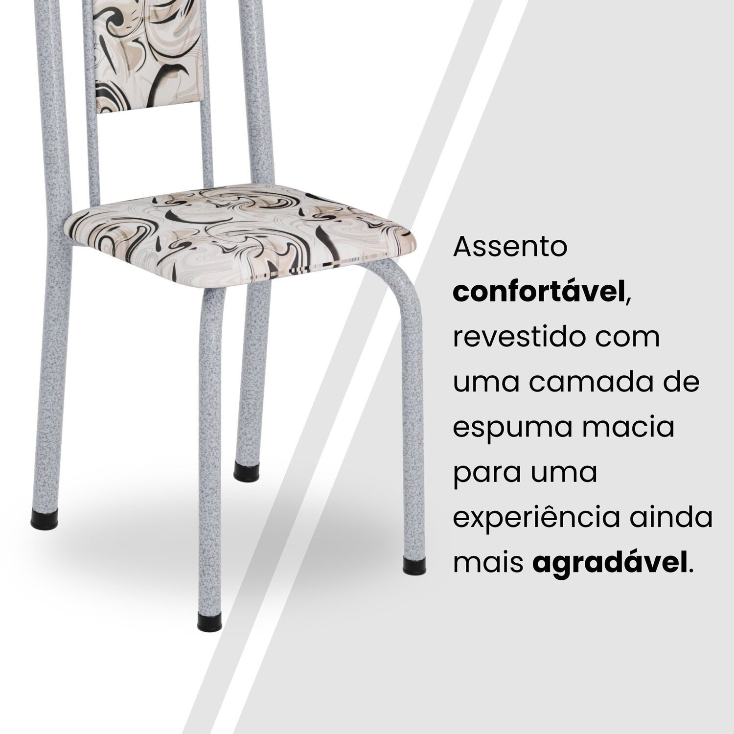 Conjunto de Mesa Retangular 140x75cm Tampo Granito Topázio 6 Cadeiras Lavínea - 6