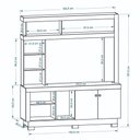 Ver imagem 5 de Estante para TV e Home Theater até 50 Polegadas 160CMX188CM 2 Portas 8 Nichos Nature Off White Mali Marrom