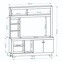 Estante Home Painel para Tv até 50 Polegadas 2 Portas Mali - 5