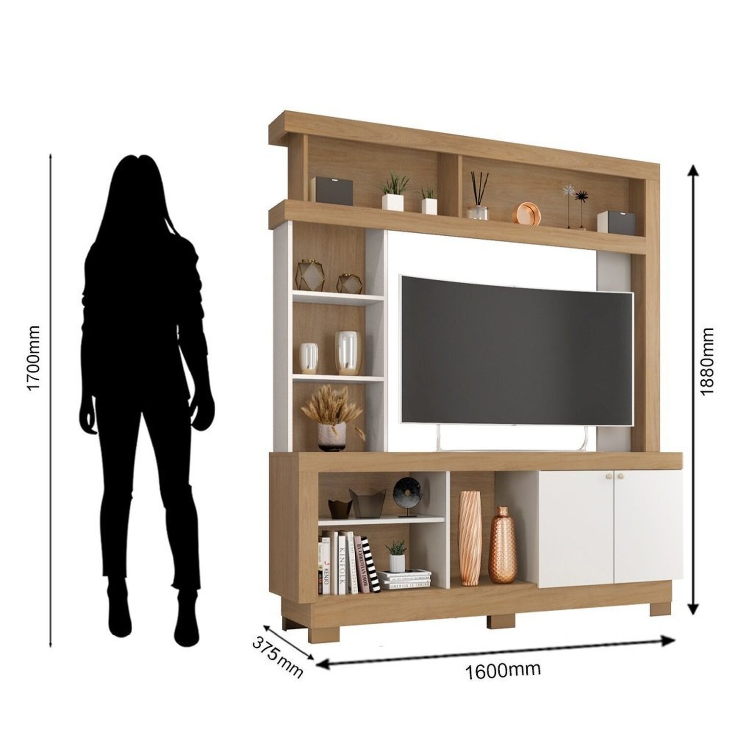 Estante Home Mali para Tv até 50 Polegadas 2 Portas - 4