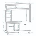 Ver imagem 5 de Estante para TV e Home Theater até 50 Polegadas 160cmx188cm 2 Portas 8 Nichos Nature Off White Mali