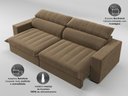 Ver imagem 3 de Sofá com Molas Ensacadas Retrátil e Reclinável Strike 2,80m Veludocristal com Carregador Usb -