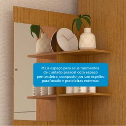 Guarda-roupa Solteiro 110,20cm 2 Portas 4 Gavetas com Espelho 100% Mdf Melissa  - 7