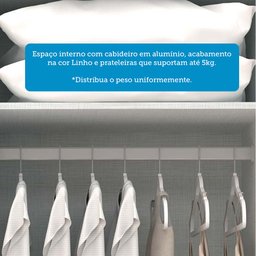 Guarda-roupa Solteiro 110,20cm 2 Portas 4 Gavetas com Espelho 100% Mdf Melissa  - 8