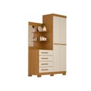 Ver imagem 2 de Guarda-Roupa Solteiro 2 Portas 4 Gavetas com Espelho 100% MDF 110cm Zínia Espresso Móveis Off White/Cinamomo