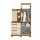 Ver imagem 3 de Guarda-Roupa Solteiro 2 Portas 4 Gavetas com Espelho 100% MDF 110cm Zínia Espresso Móveis Off White/Cinamomo