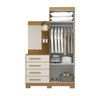Guarda-roupa Solteiro 110,20cm 2 Portas 4 Gavetas com Espelho 100% Mdf Melissa  - 3