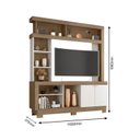 Ver imagem 4 de Estante para TV e Home Theater até 50 Polegadas 160CMX188CM 2 Portas Mali Marrom