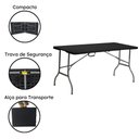 Ver imagem 1 de Mesa Dobrável de Plástico Preta 180 X 74 Cm Cor Preta