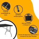 Ver imagem 2 de Mesa Dobrável de Plástico Preta 180 X 74 Cm Cor Preta
