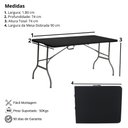 Ver imagem 5 de Mesa Dobrável de Plástico Preta 180 X 74 Cm Cor Preta