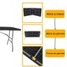 Mesa Dobrável de Plástico Preta 180 X 74 Cm Cor Preta - 4