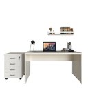 Ver imagem 3 de Escrivaninha Mesa Escritório com Gaveteiro e Prateleira 120cm Branco
