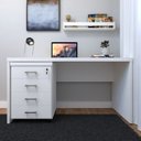 Ver imagem 6 de Escrivaninha Mesa Escritório com Gaveteiro e Prateleira 120cm Branco