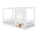 Ver imagem 3 de Cama Montessoriano Casinha Reta com Janela Madeira Maciça Branco Housin