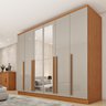 Guarda Roupa Casal 6 Portas 8 Gavetas Puxador MDF 270cm com Espelho Portugal Espresso Móveis   - 2