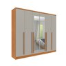Guarda Roupa Casal 6 Portas 8 Gavetas Puxador MDF 270cm com Espelho Portugal Espresso Móveis   - 3