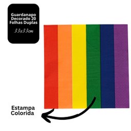 Guardanapo Estampado Colorido Arco-íris 20 Folhas 16cm X 16cm - Tuut - 5