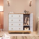 Ver imagem 5 de Cômoda de Bebê 120,30cm 1 Porta e 4 Gavetas 100% MDF Maya Clássico Espresso Móveis Branco/Brilho/Amêndoa