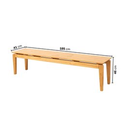 Banco 4 Lugares 185cm Madeira Maciça Seiva Cabecasa Madeiramadeira - 2
