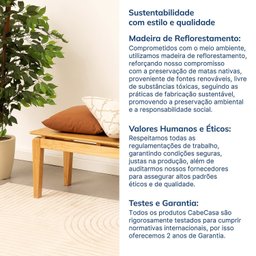 Banco 4 Lugares 185cm Madeira Maciça Seiva Cabecasa Madeiramadeira - 8