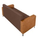 Ver imagem 7 de Sofá Living Decorativo Houston 2 Lugares 180cm Pés em Metal Veludo/ Pu Marrom/ Caramelo G33 - Gran B