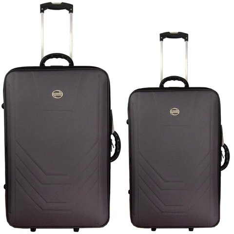 KIT CONJUNTO JOGO 2 MALAS VIAGEM VILLAGE - GRANDE E PEQUENA - Cinza