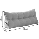 Ver imagem 5 de Almofada para Cabeceira Cama Solteiro 90cm Soft Suede Marrom - Divalê Shop